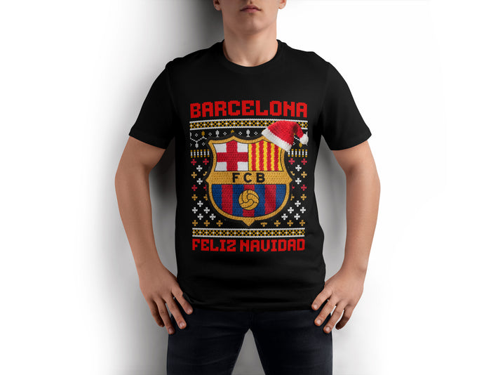 Playera Navidad Ugly Equipo De Futbol Barcelona FC